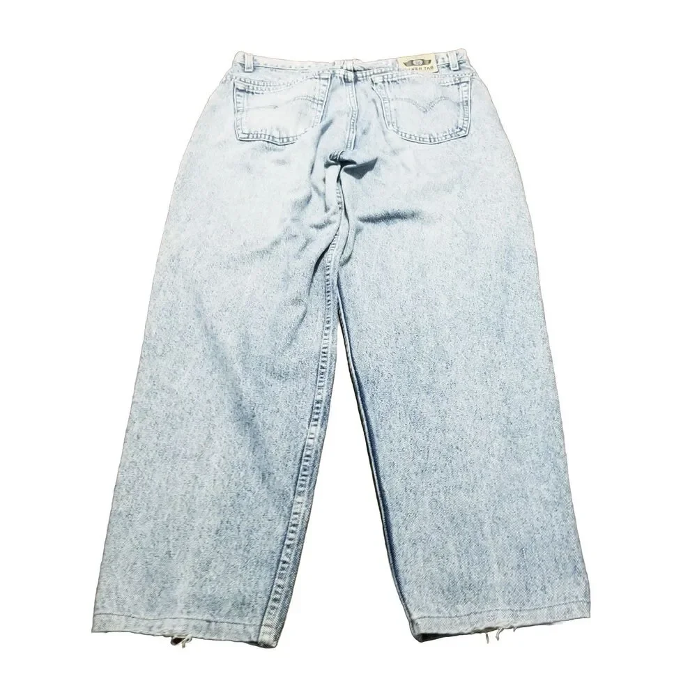 Levi's Silvertab Jeans Men Size 34x32 Loose Tapered 1990 Denim HEMMED (33x29.5)